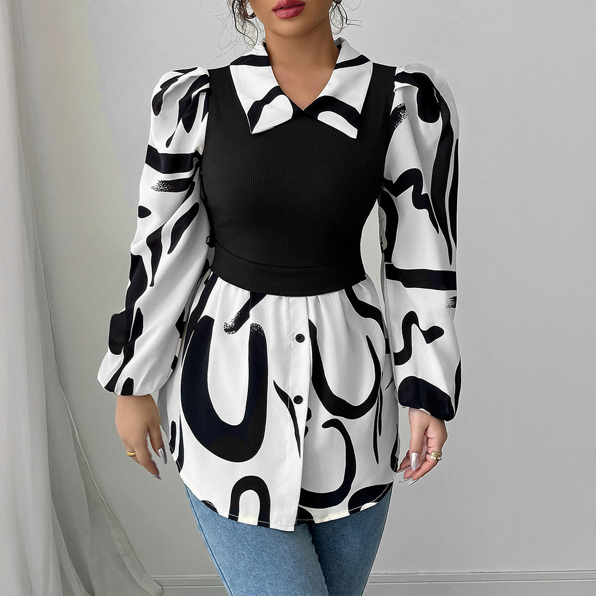 Women's All Over Print Blouse