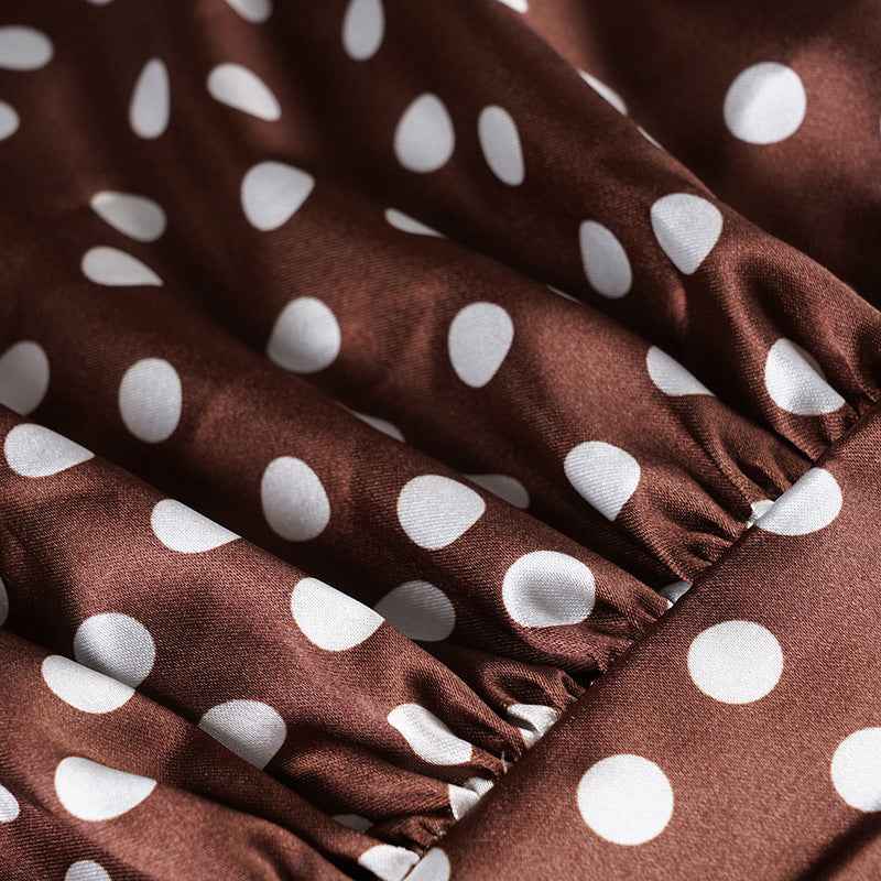 Elegance Polka Dot Cutout out Long Sleeve Blouse