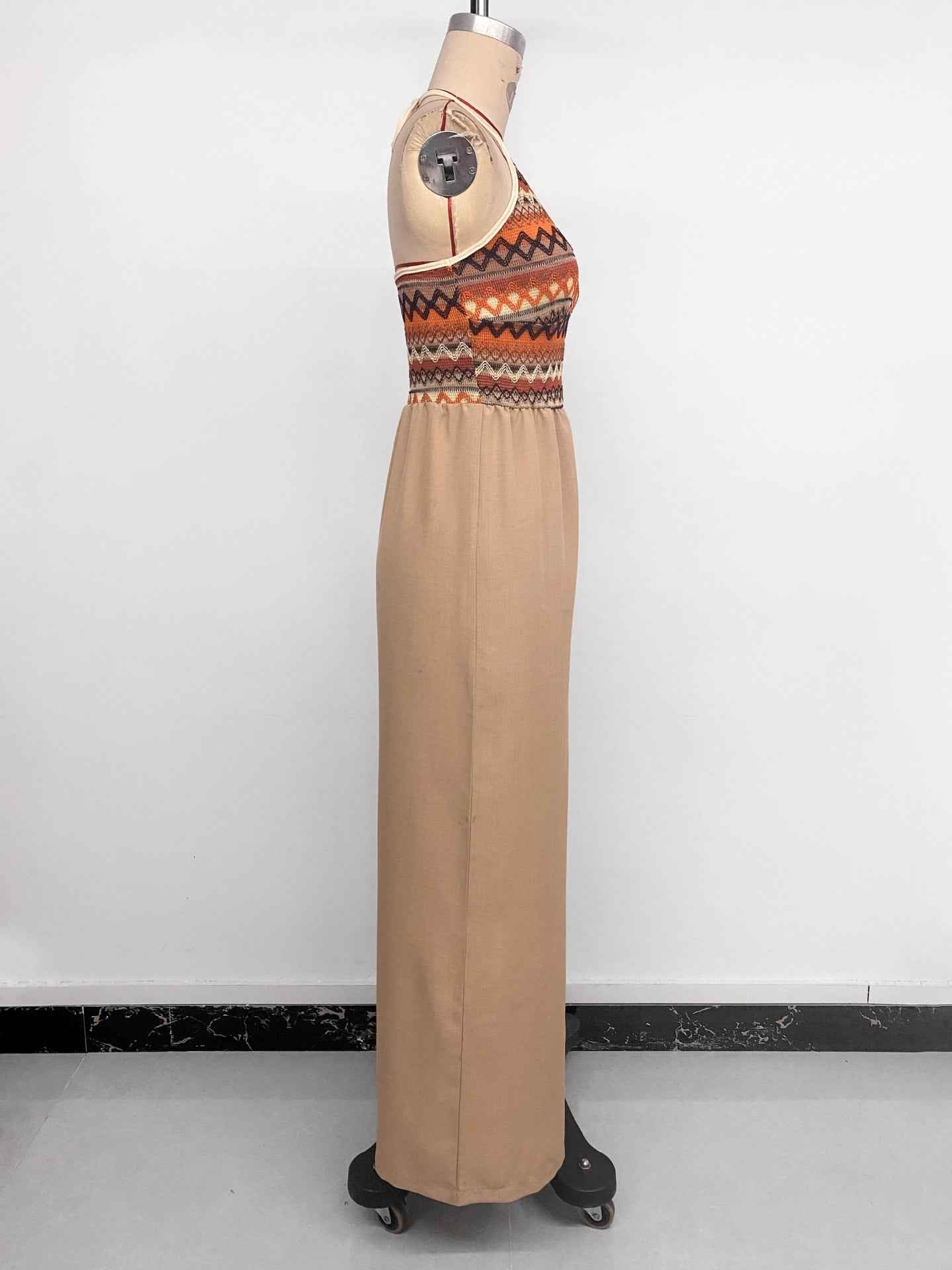 Retro Embroidery Stitched Jumpsuit