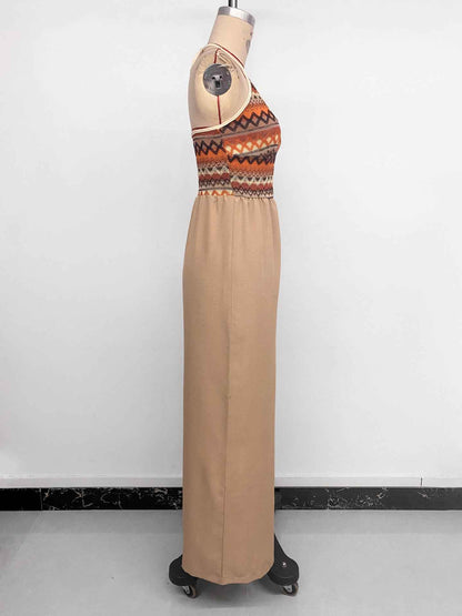 Retro Embroidery Stitched Jumpsuit
