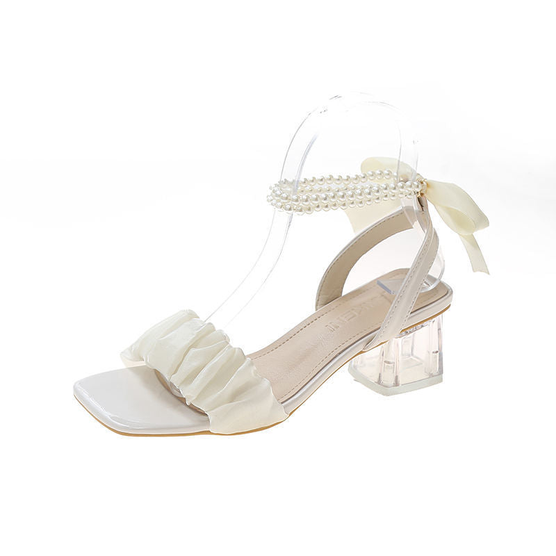 Women's Elegant Birthday Heels Summer New Medium Chunky Heels - Munsieur