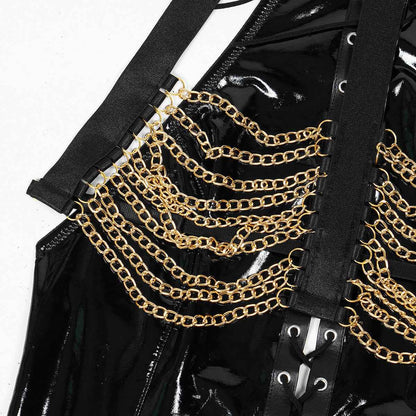 Seduction Metal Bodysuit Lingerie