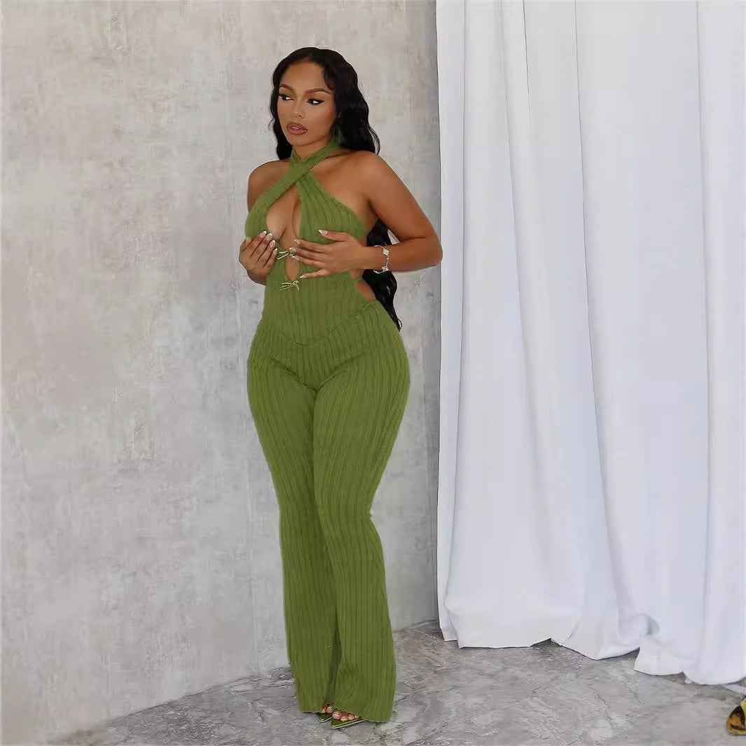 Backless Sexy Knit Jumpsuit