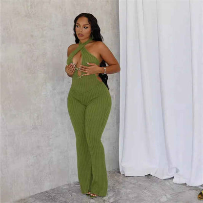 Backless Sexy Knit Jumpsuit