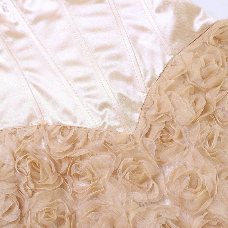 MUNSIEUR Drop Stitching Floral Dress Elegant New Arrivals
