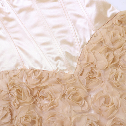 MUNSIEUR Drop Stitching Floral Dress Elegant New Arrivals