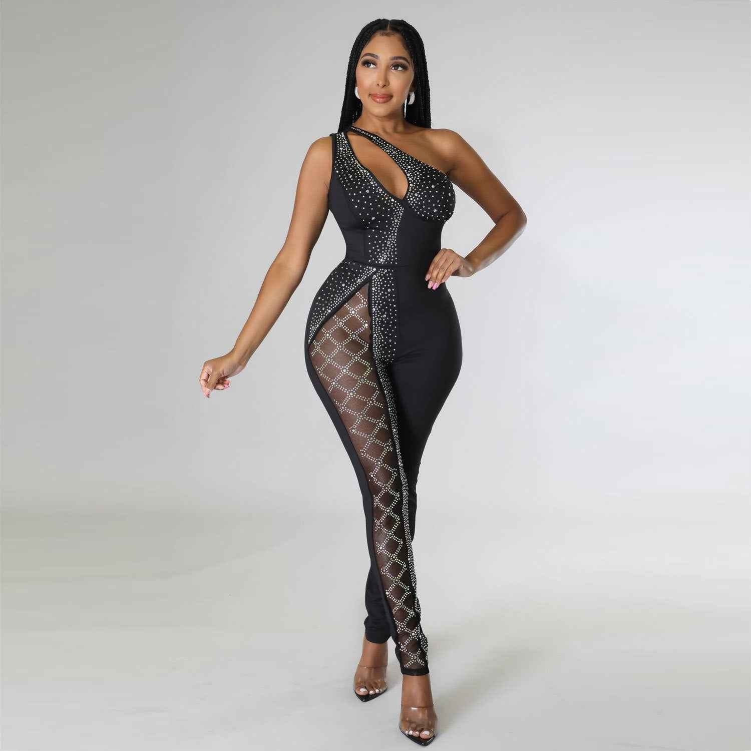 Sexy Slim Drilling One Piece Nightclub Uniform Jumpsuit