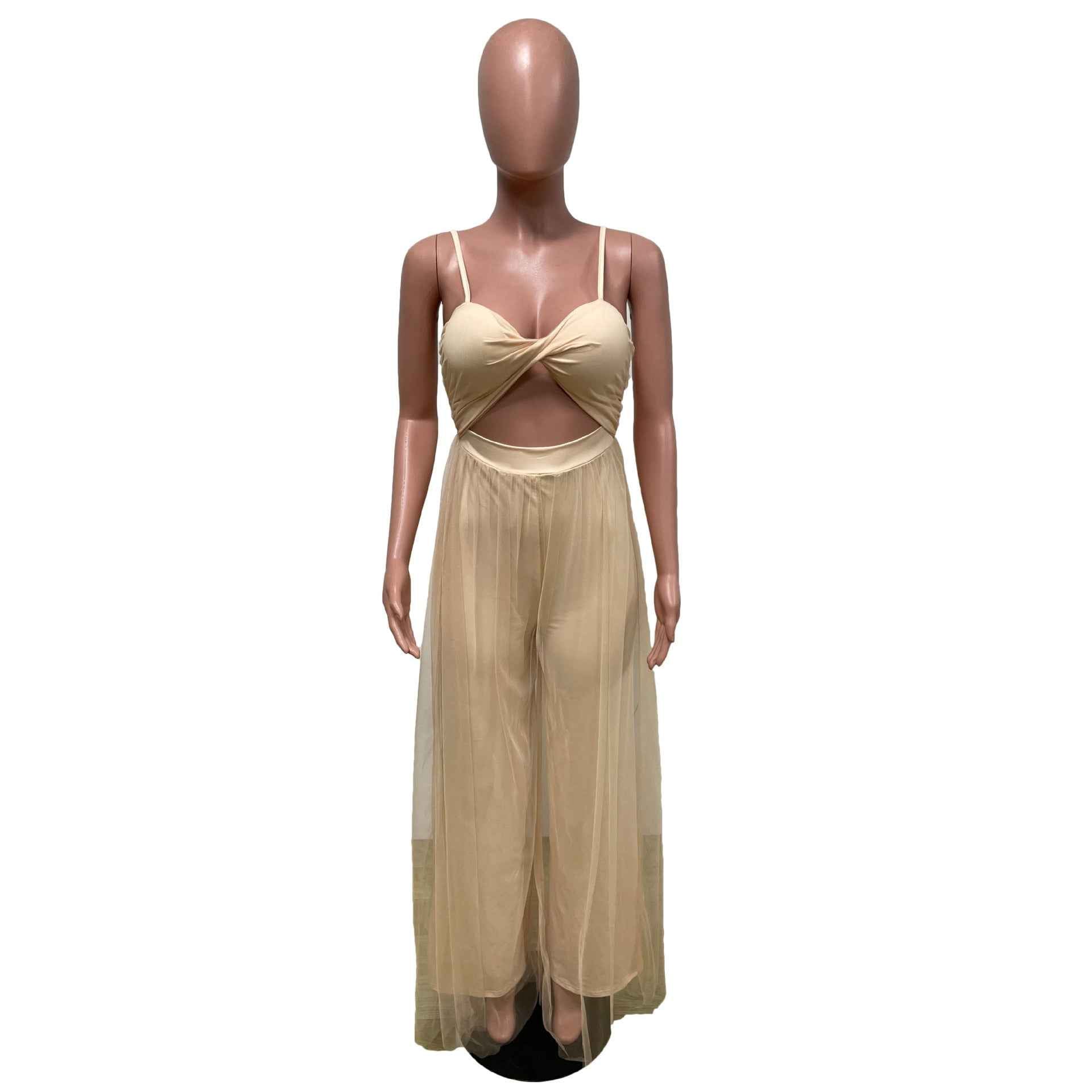 Crop Top Spaghetti Strap Sexy Jumpsuit Women