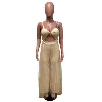 Crop Top Spaghetti Strap Sexy Jumpsuit Women