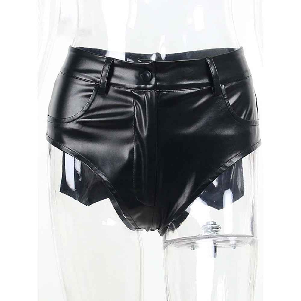 High Waist Hip Faux Leather Bottoms for Women