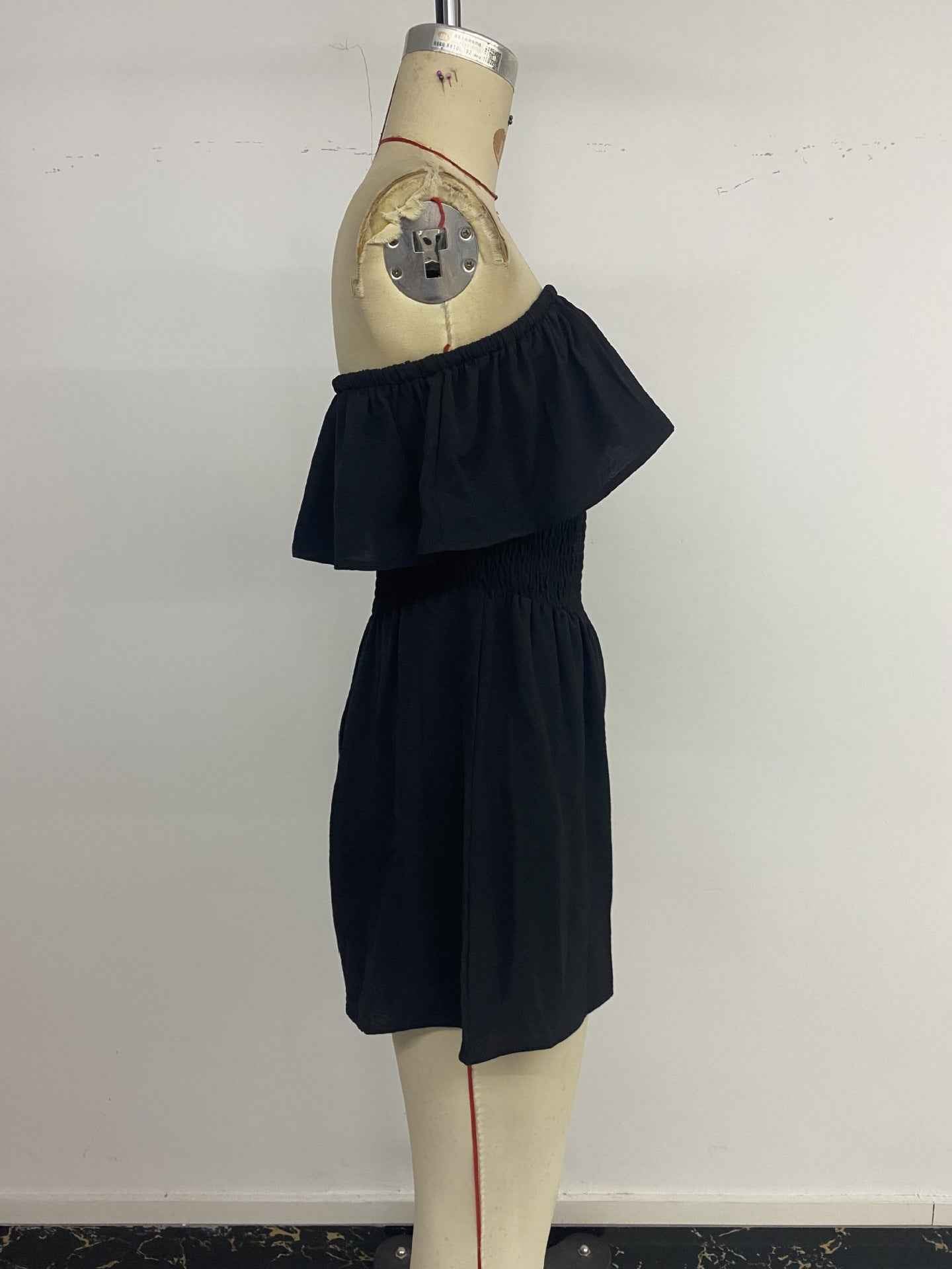 Tube Top Ruffled Smock Romper