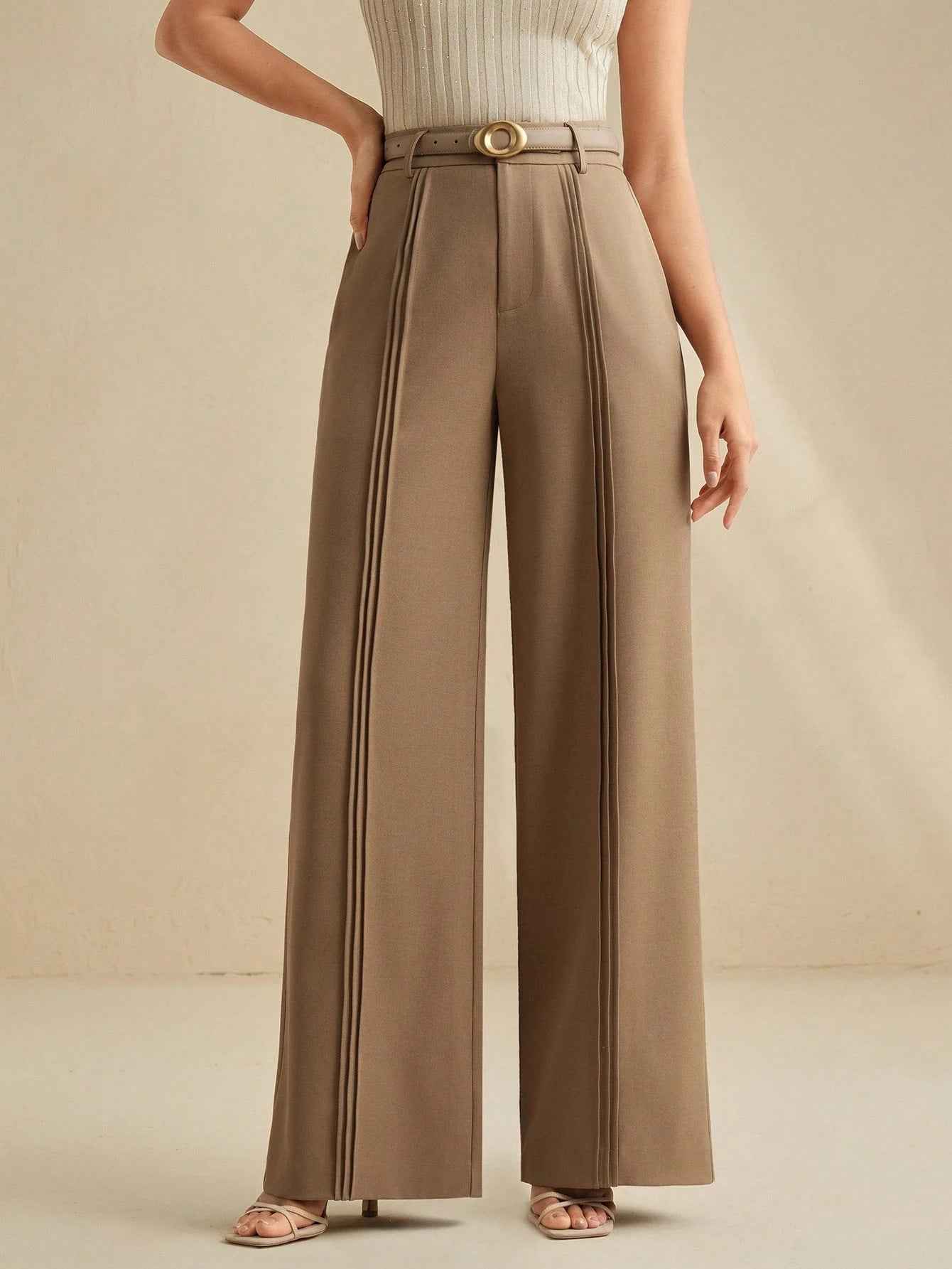 Solid Color Slim Fit Workwear Jeans for Women