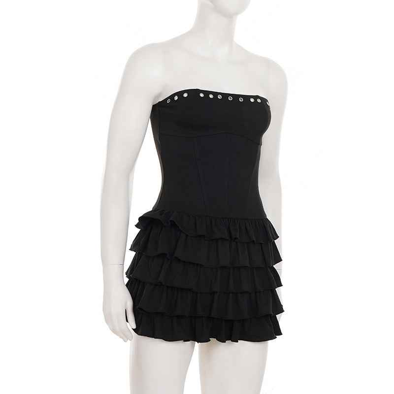 Cinched Sleeveless Pettiskirt Dress