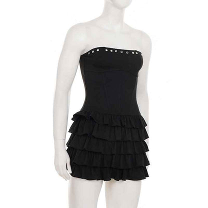Cinched Sleeveless Pettiskirt Dress