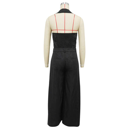 Sleeveless Backless Casual Jumpsuit w Pockets