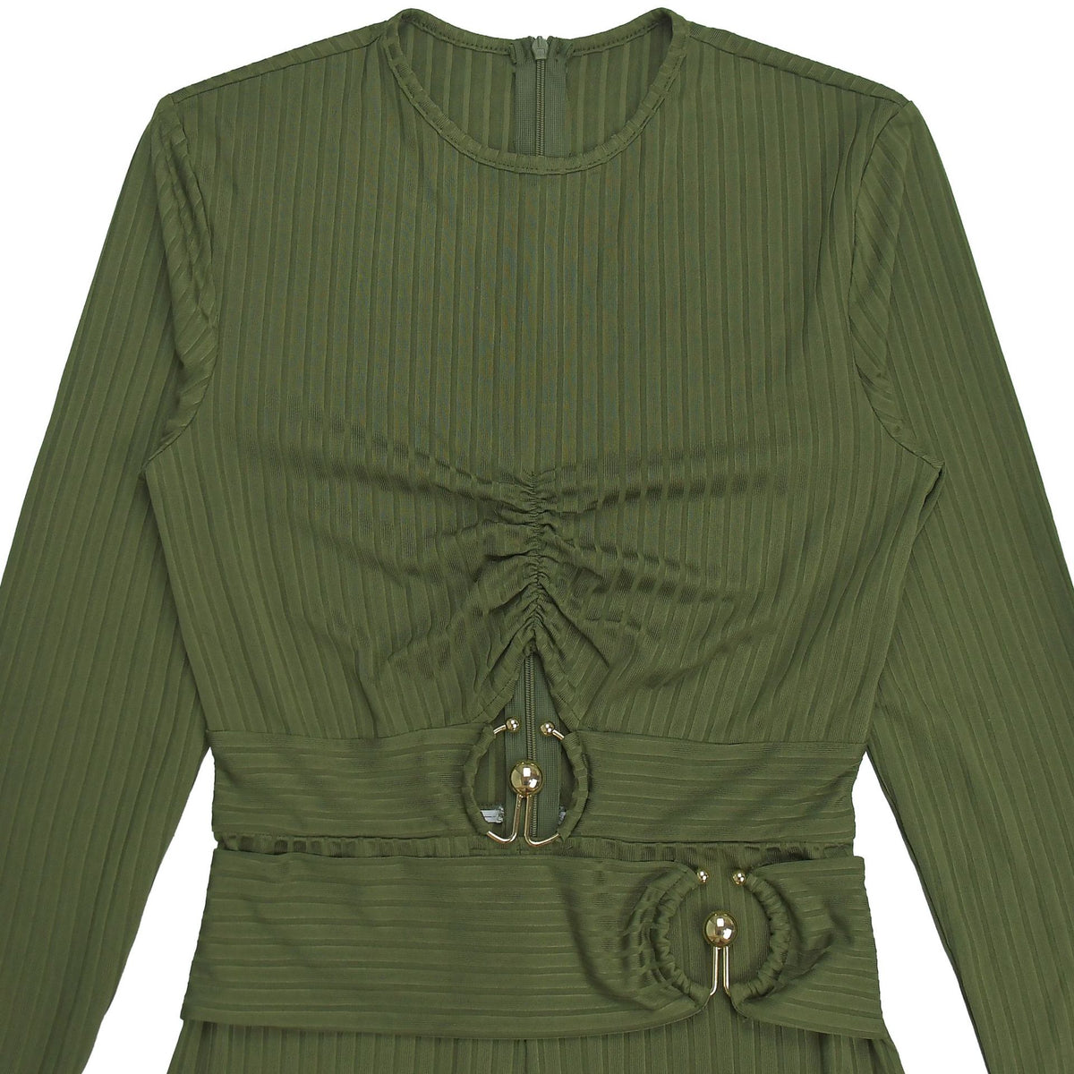 Autumn Drop Sunken Stripe Hollow Out Casual Jumpsuit for Women MUNSIEUR