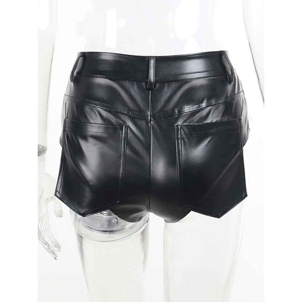 High Waist Hip Faux Leather Bottoms for Women