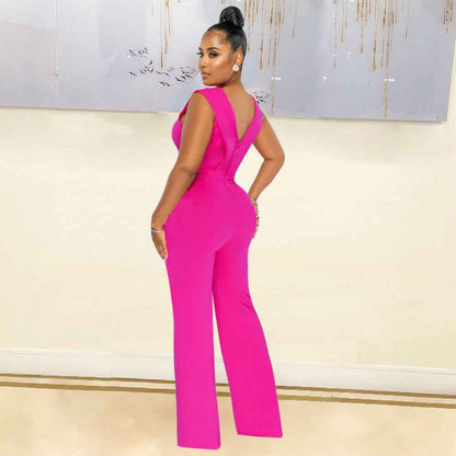 Slim Casual Sleeveless Jumpsuit