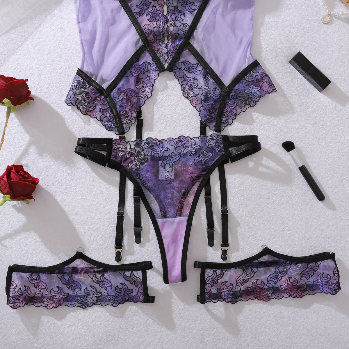 French See through Embroidery Stitching Lingerie