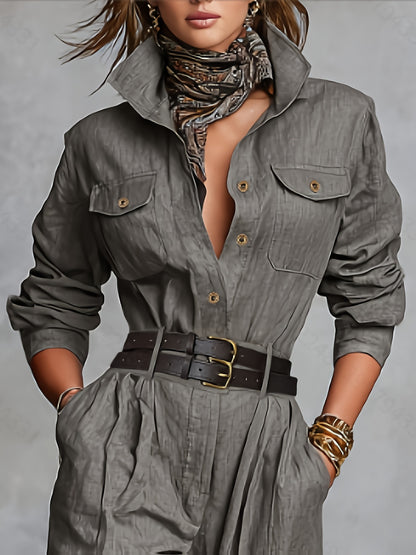 French Long Sleeve Casual Jumpsuit for Women New Arrivals MUNSIEUR