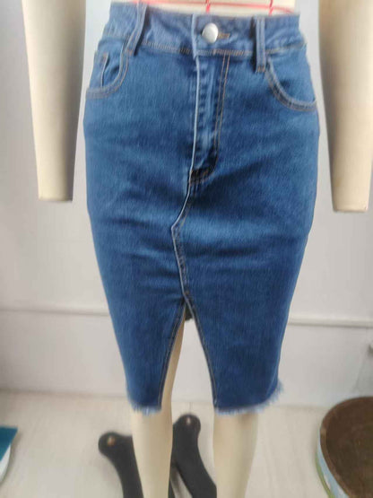 Stretch Denim Skirt Slimming Fishtail
