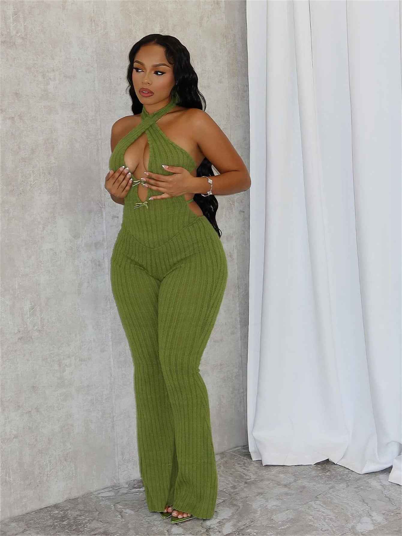Backless Sexy Knit Jumpsuit