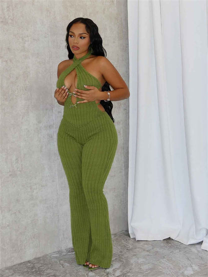 Backless Sexy Knit Jumpsuit
