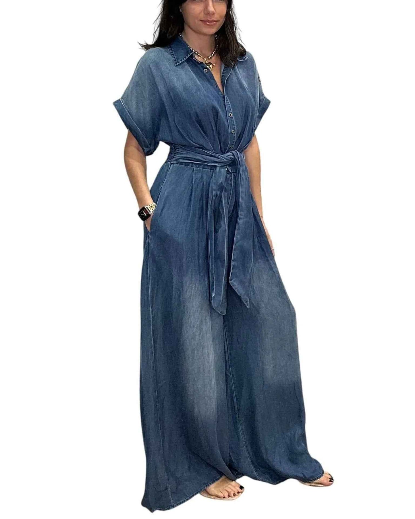 Summer Polo Collar Jumpsuit