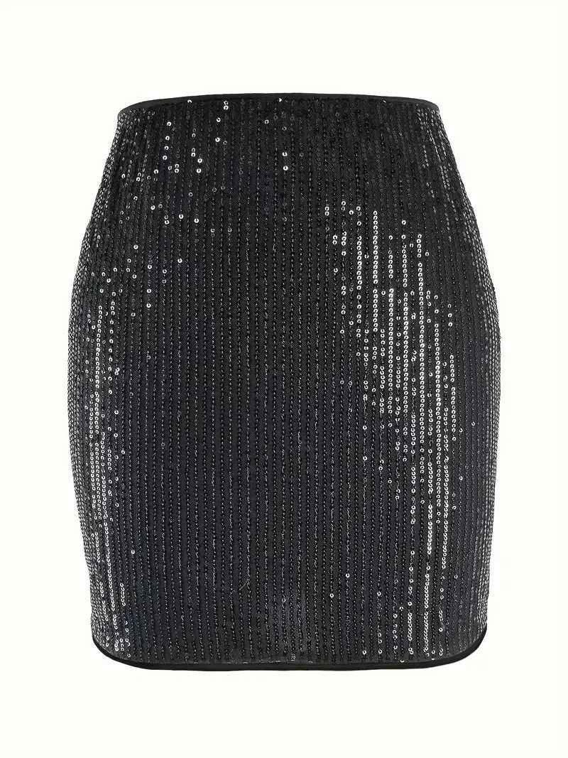Sequined Sheath Mini Skirt