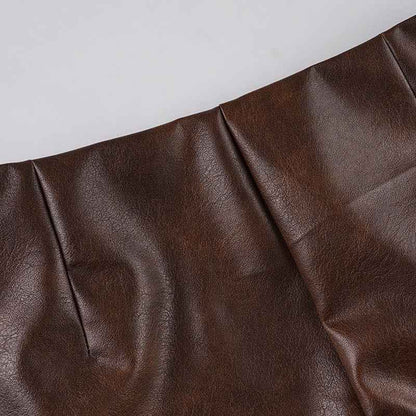 Retro Leather High Waist Bottoms