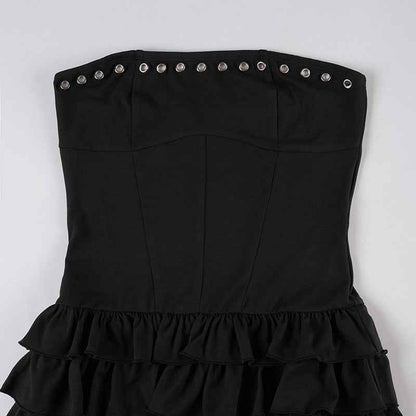 Cinched Sleeveless Pettiskirt Dress