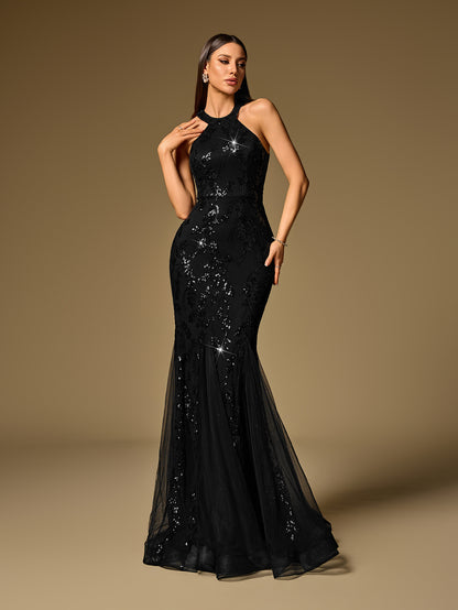 Pearl Embroidery Fishtail Evening Dress  New Arrivals