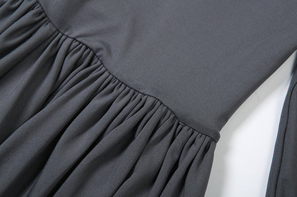 Summer Slim Fitting Solid Color Long Sleeve Jumpsuit for Women