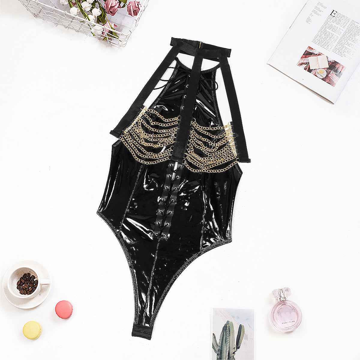 Seduction Metal Bodysuit Lingerie