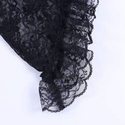 Gothic Classic Lace Flare Sleeve Blouse Y2K Rave