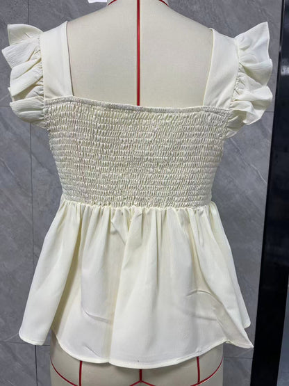 Ruffled Flounced Sleeve Blouse