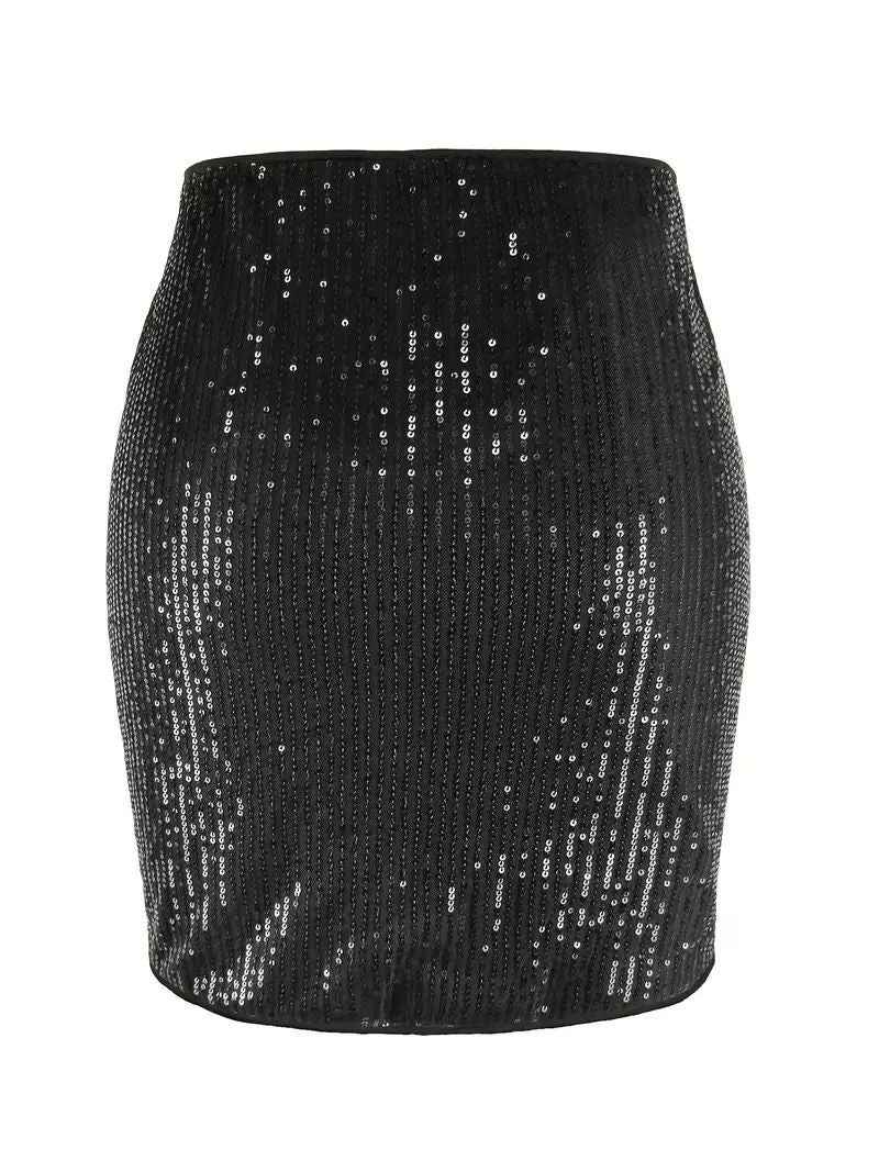 Sequined Sheath Mini Skirt
