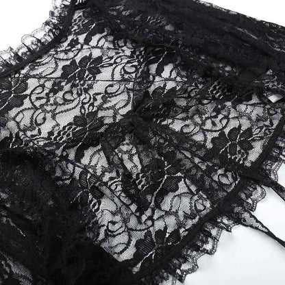 Gothic Classic Lace Cover Ups Women Mesh Crop Top See Through Sexy Flare Sleeve Blouse Y2k Black Rave Outfit Festival