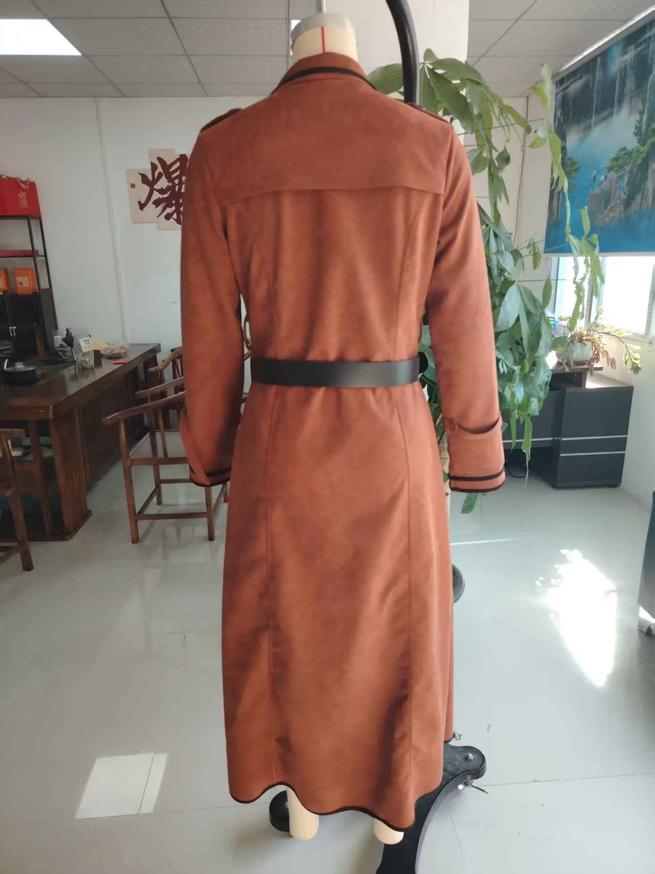 Women's Trench Western Style Suede Long Jacket