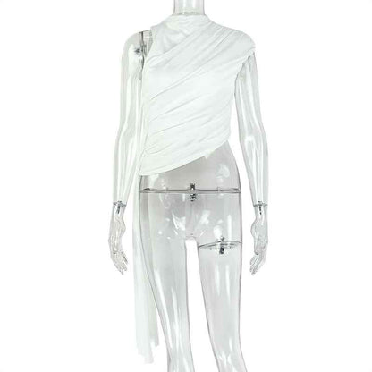 Asymmetric T - Shirt Casual Blouse MUNSIEUR New Arrivals