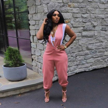 Sexy Slim Fit Solid Color Jumpsuit