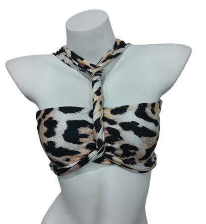 Leopard Print Halter T-shirt