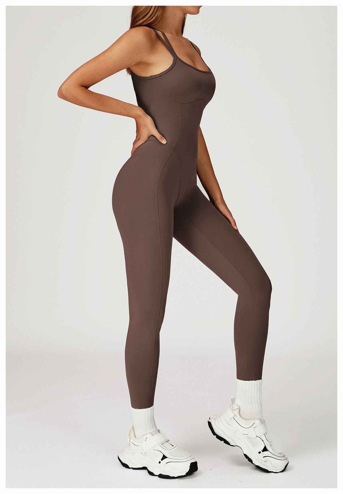 Nude Feel Jumpsuit Cross Back One Piece Slim Fit Yoga Wear