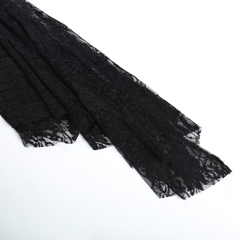 Gothic Classic Lace Flare Sleeve Blouse Y2K Rave