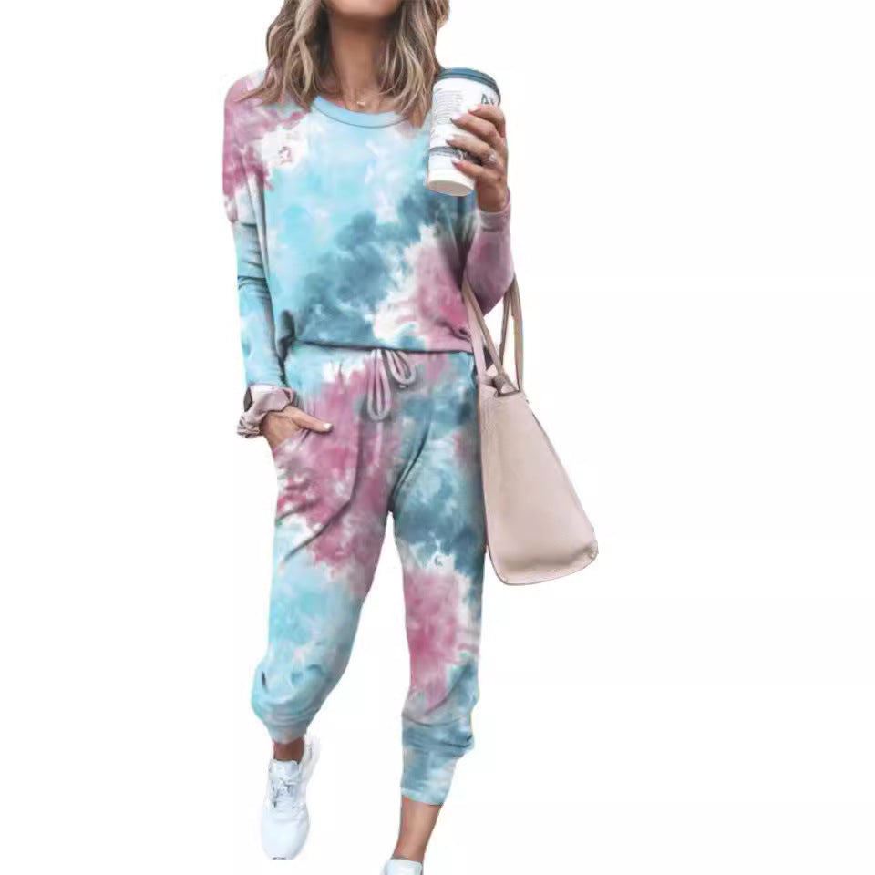 Printed Two-piece Fashion Casual Leggings + Sweater Set - Munsieur