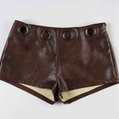 Retro Leather High Waist Bottoms