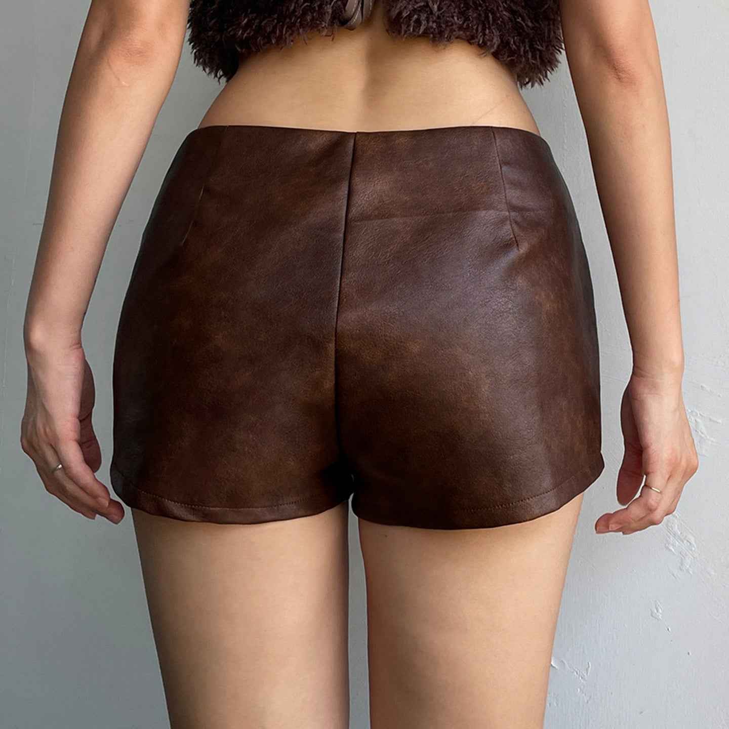 Retro Leather High Waist Bottoms