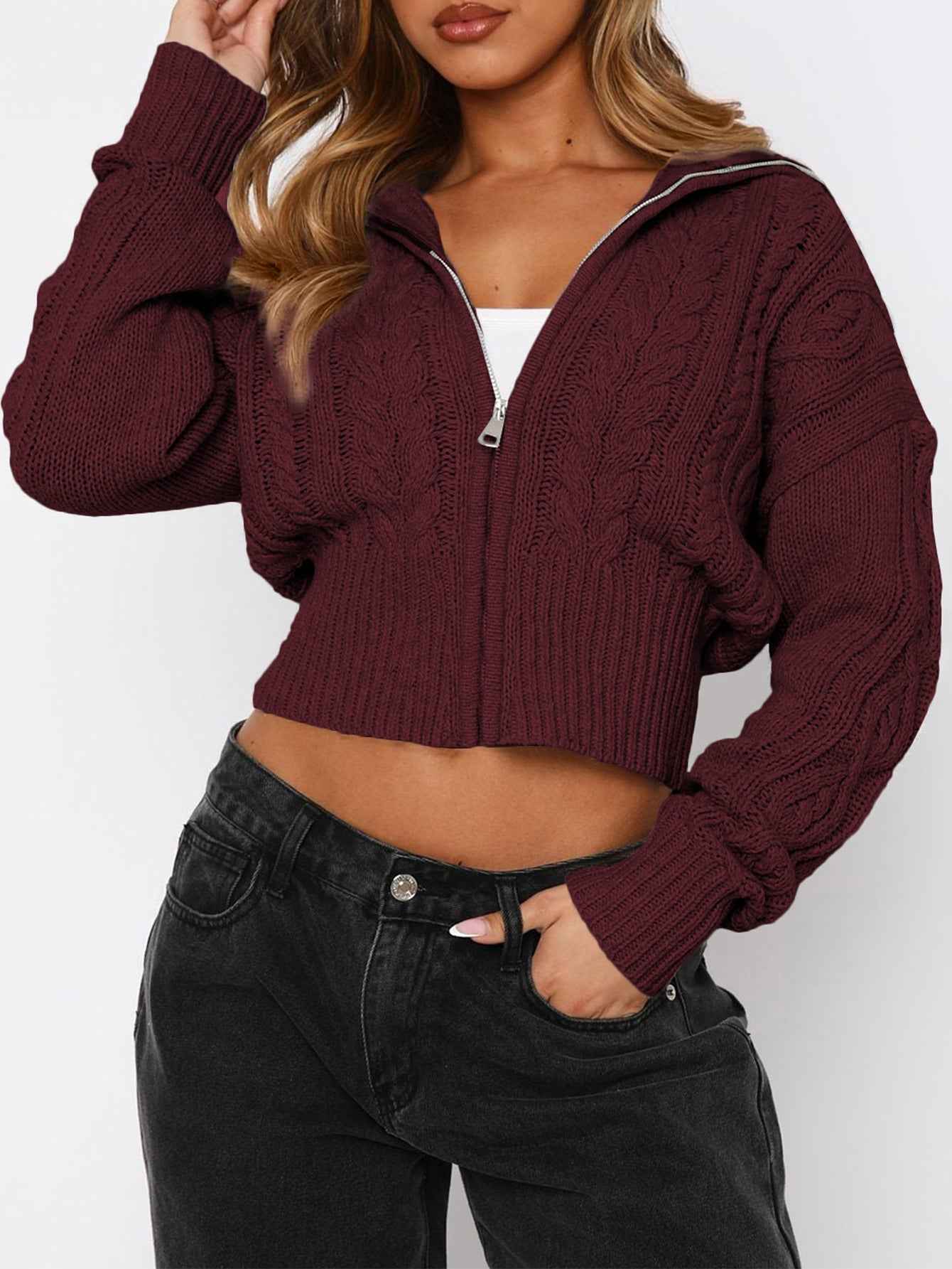 Long Sleeve Solid Color Women's Sweater