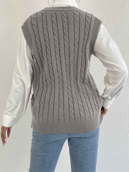 Sweater Vest Twist Woven Three Dimensional Floral Stitching (Small Only)