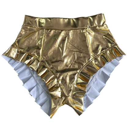 Pleated Ruffled Glossy Bottoms for Women